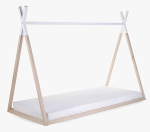 Childhome Tipi säng 90x200 vit & natur i premium bokträ – tidlös tipi-design