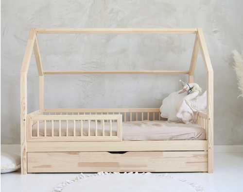 FINN Minitude Nordic hussäng 70x140 – Natur, med smart utdragbar förvaring